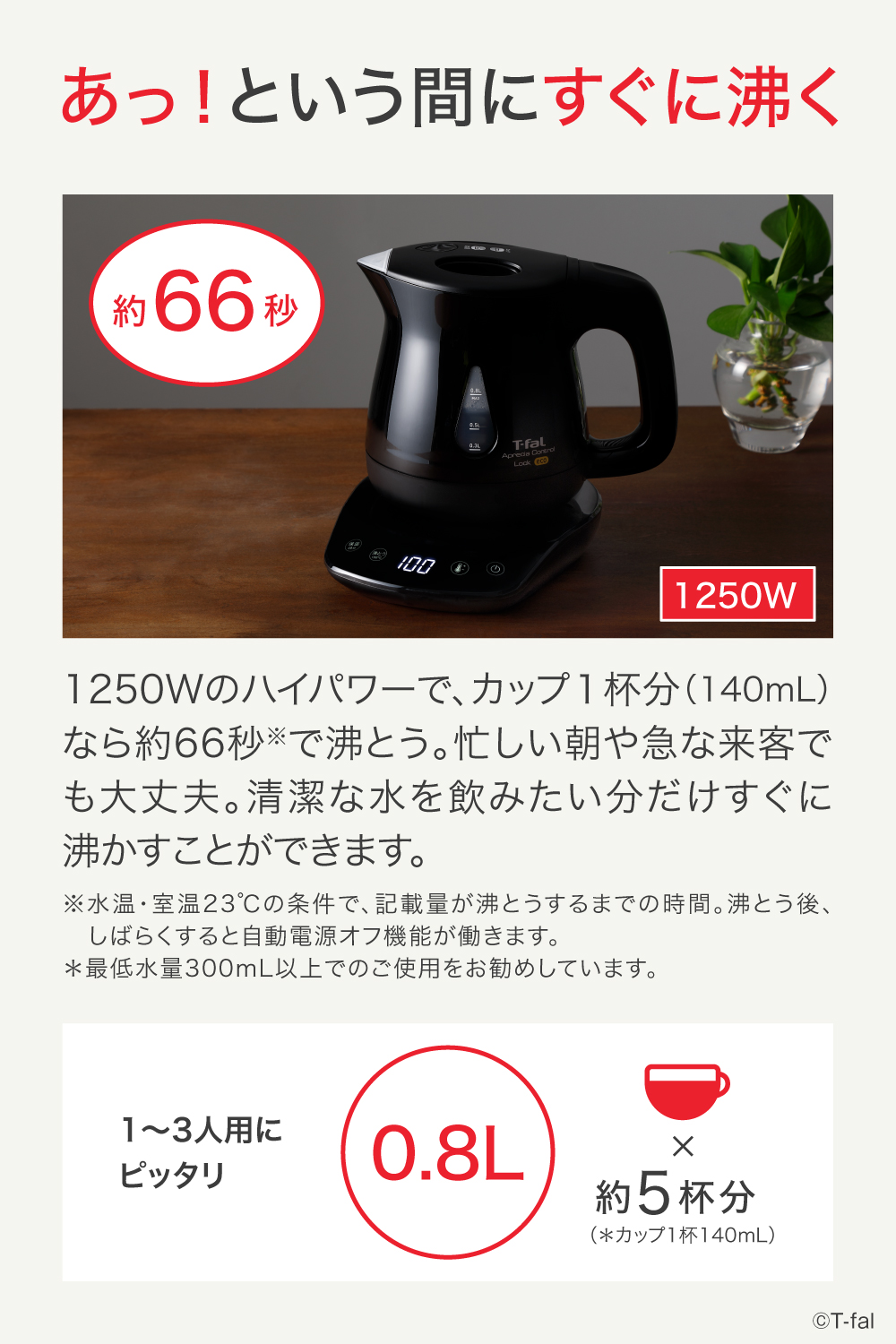 ティファール T-fal 電気ケトル kettle アプレシア ロック