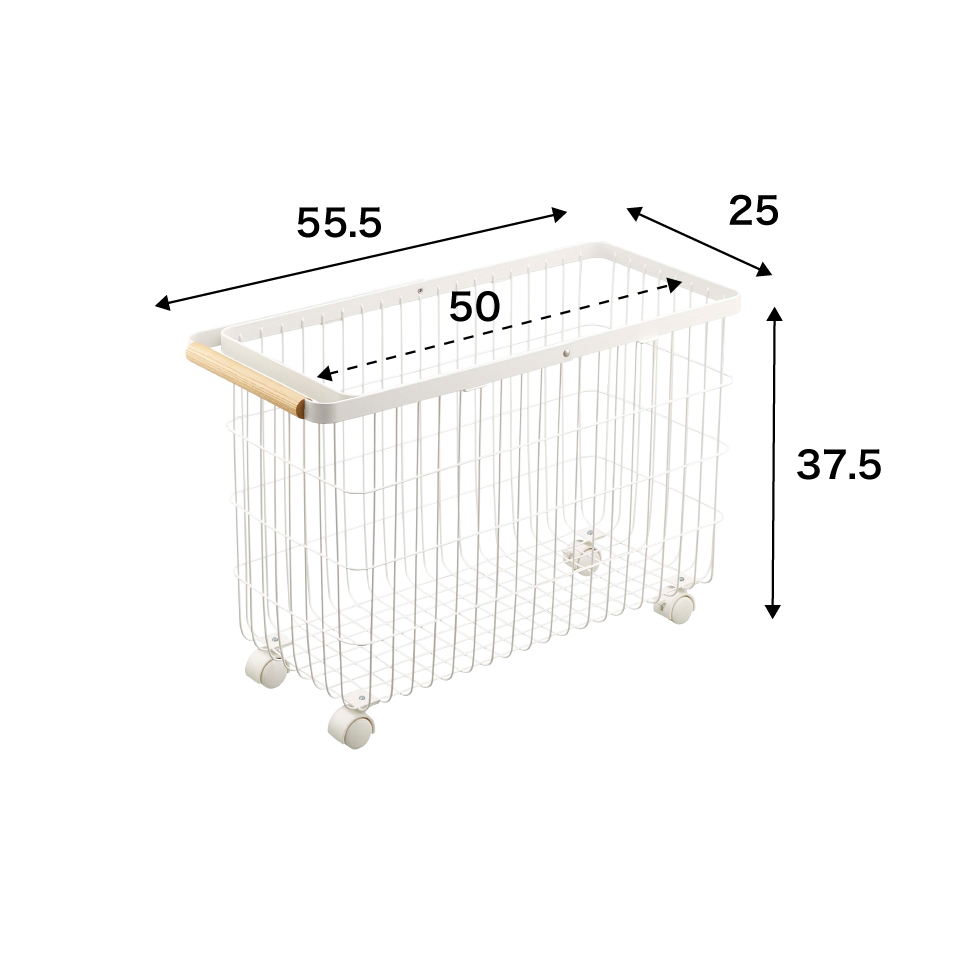 ランドリーバスケット トスカ キャスター付き ワイド&ロー 山崎実業